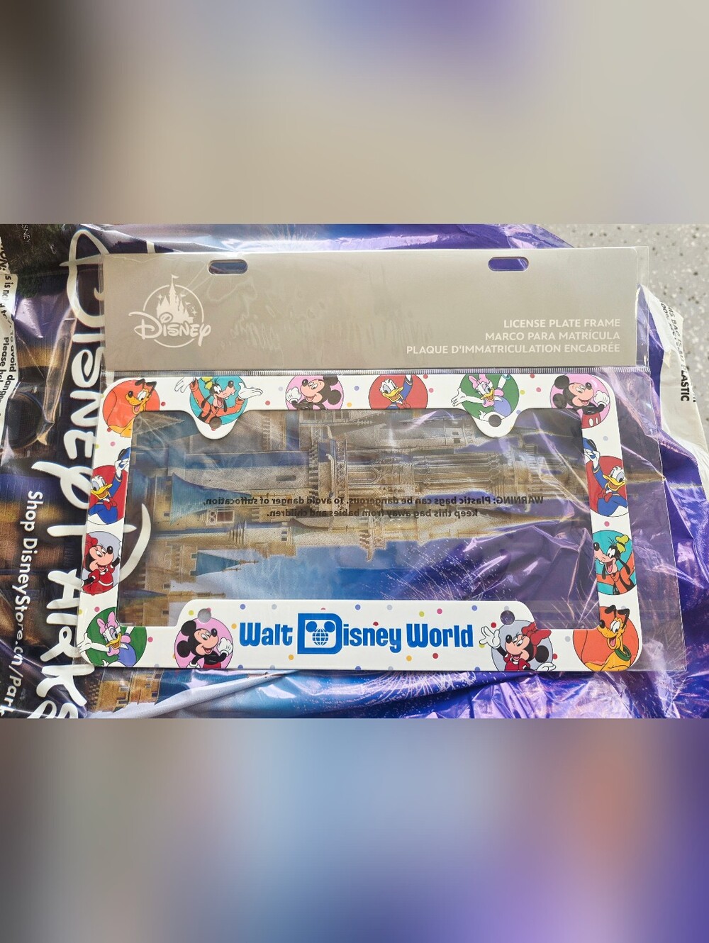 Walt Disney World License Plate Frame - Colorful Character Border
